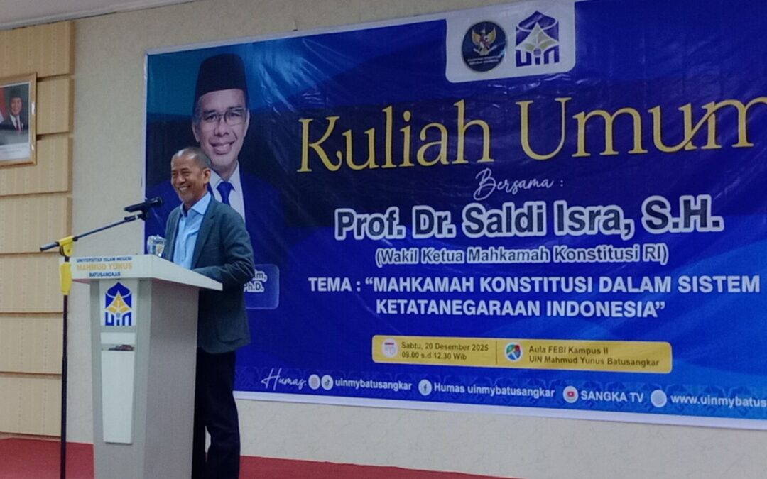 Mahasiswa FASYA Ikuti Kuliah Umum Bersama Prof. Dr. Saldi Isra, S.H (Wakil Ketua Mahkamah Konstitusi Republik Indonesia).
